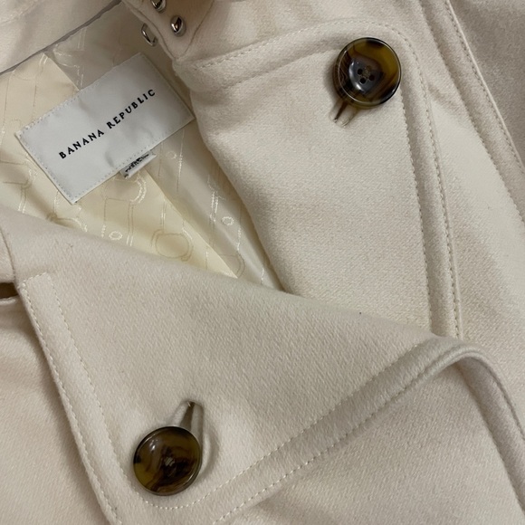 Banana Republic Womens Trench Wool Peacoat in cream white color - Picture 11 of 16